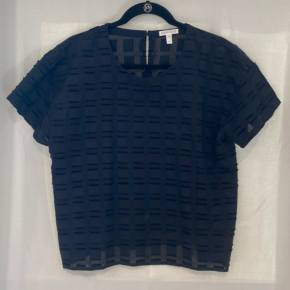 EILEEN FISHER Black Cotton Shirt sz M